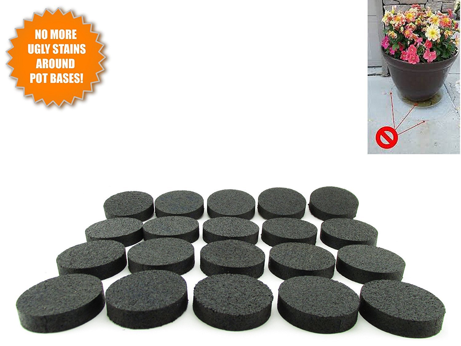 Flower Pot Feet, Invisible Flower Pot Risers, Rubber Risers for Plant Pots (pack of 20) Amazon