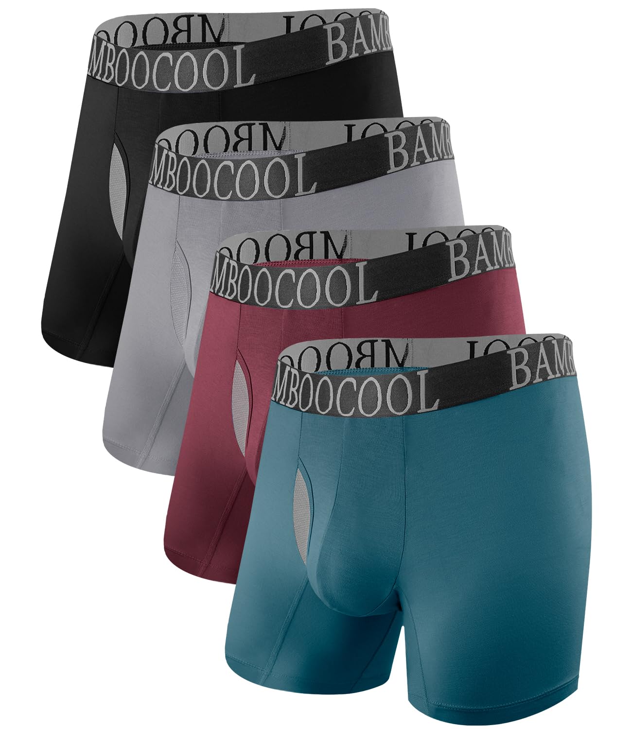 Photo 1 of **ONLY THE BLACK AND GREY PAIR**BAMBOO COOL Men's Ultra Breathable Underwear Mesh Boxer Briefs with Lightwight Wasitband,No Ride Up,Multipack SIZE XL
