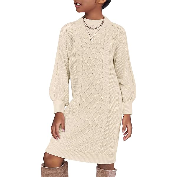 oatmeal knit sweater dress Oatmeal Knit Sweater Dress main image 1