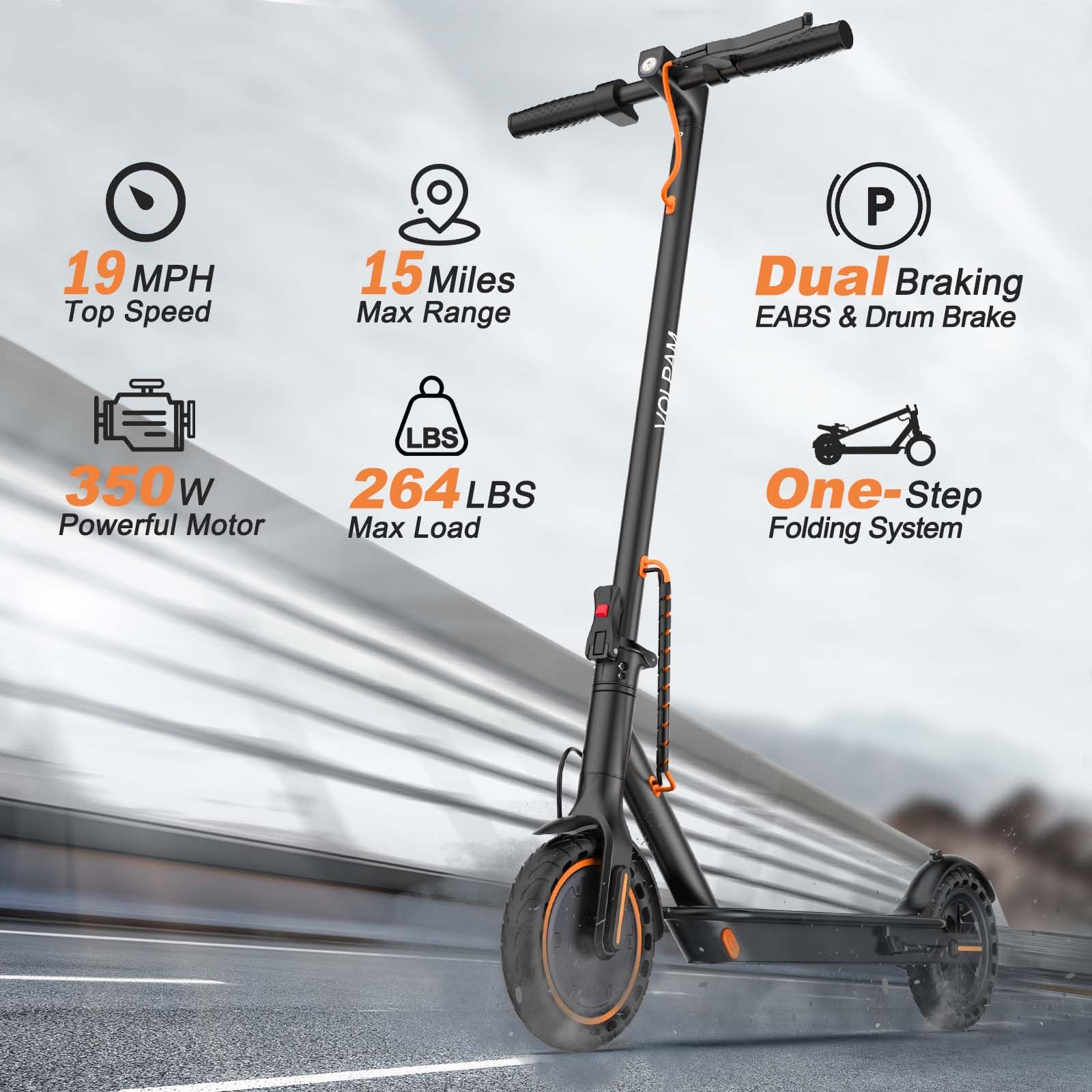 VOLPAM Electric Scooter, 350W/500W Powerful Motor, 8.5