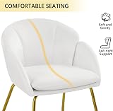 Yaheetech Velvet Tub Chair Vanity Chair Modern Accent Armchair White view 8