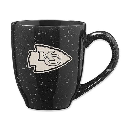 Rico Industries NFL Football Kansas City Chiefs Alternate 16 oz Team Color Laser Engraved Speckled Ceramic Coffee Mug