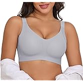 Xcutting Lace Vertical Stripe Pull Up Bras for Women No Underwire Wireless Seamless Bralette Comfort Supportive Full Coverage