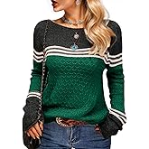 Womens Sweaters Fall 2026 Fashion Boho Trendy Lightweight Pullover Crew Long Sleeve Cute Tops for Women Winter Outfits