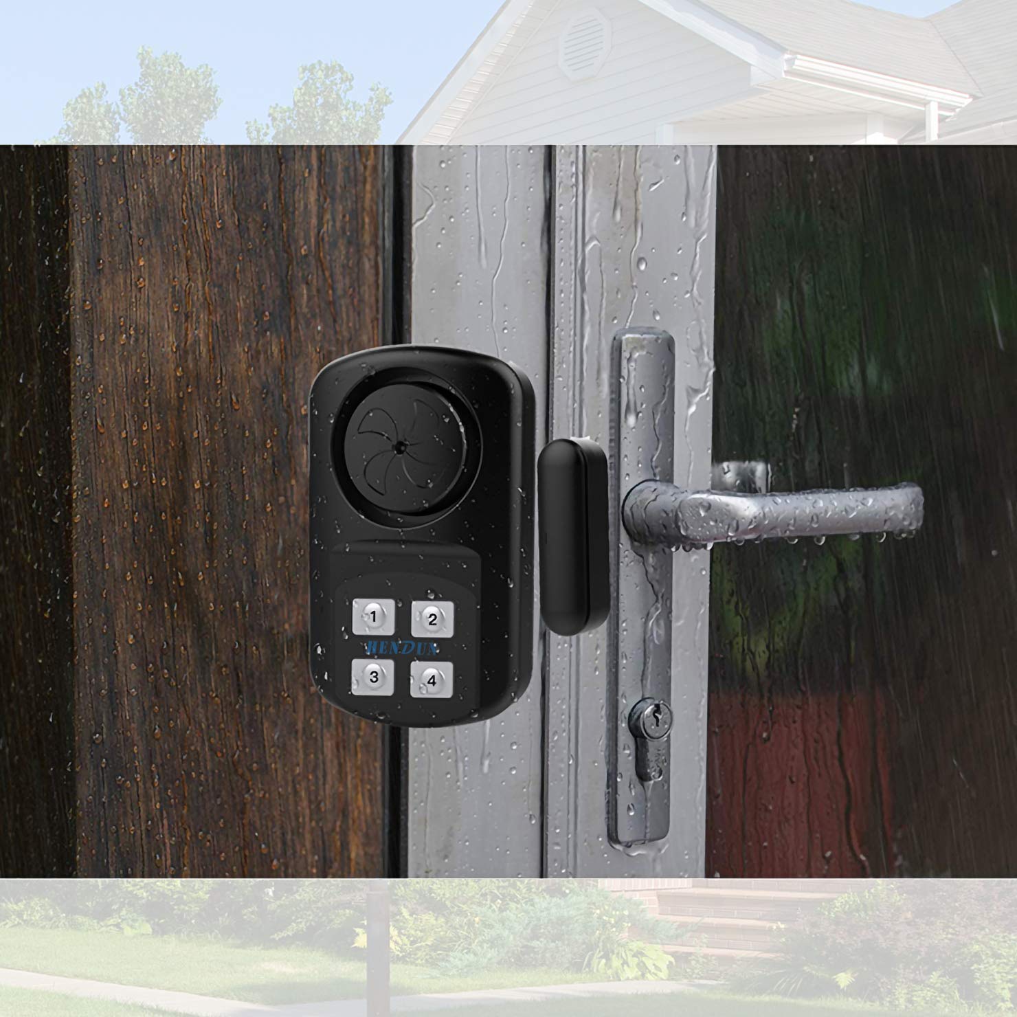 HENDUN Upgraded 2-Pack Door Alarm – Magnetic Wireless Security Sensor With 4 Chime Tones & 4 Volume Levels For Home, Pool, Kids, Elderly Safety