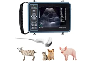 DAWEI Veterinary Ultrasound Machine for Pregnancy Portable Scanner with 3.5Mhz Convex Probe Waterproof Probe for Pig,Sheep,Dog,Cat,Livestock,Pet use