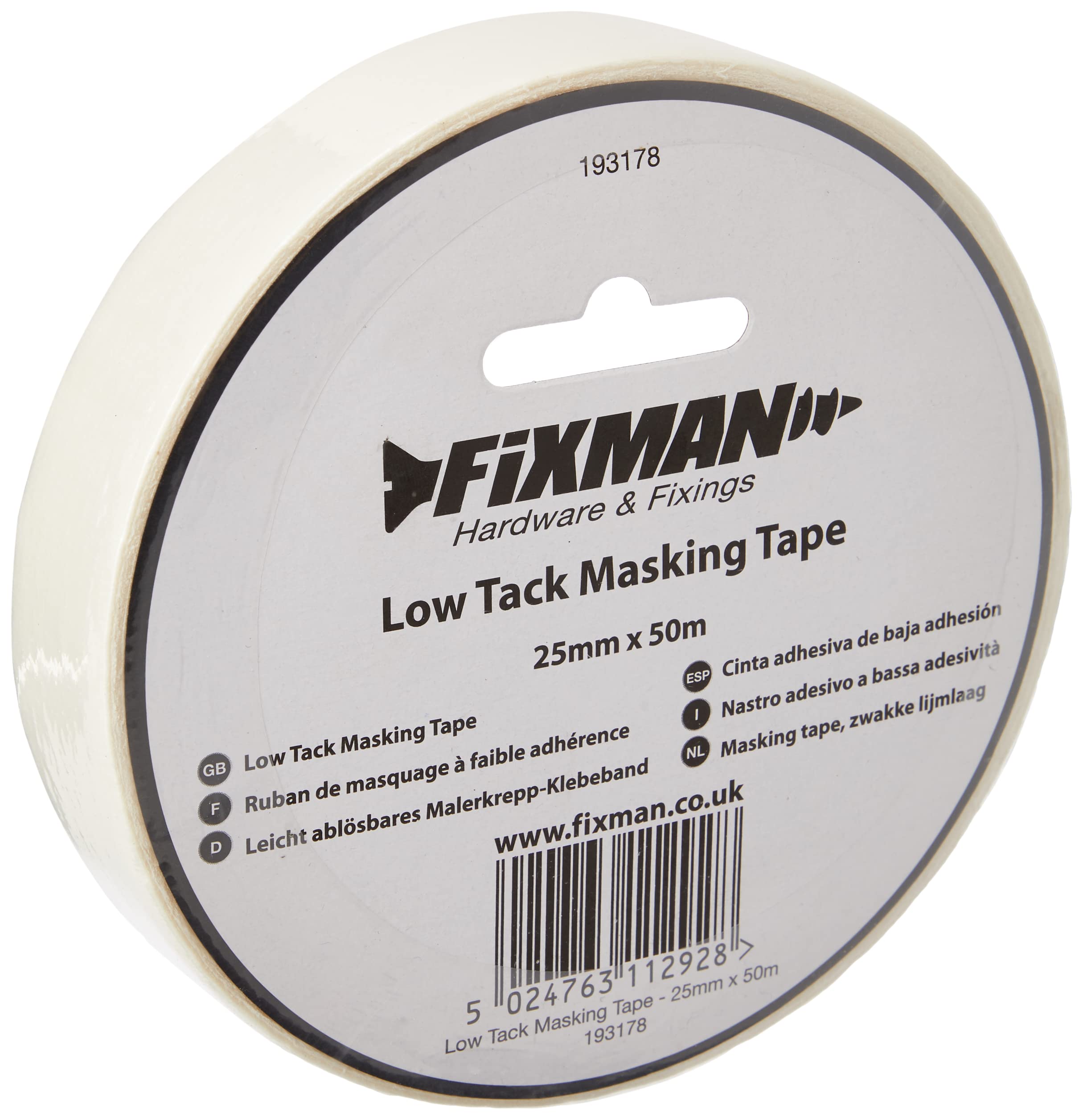 Fixman Decorators Masking Tape Low Tack 25mm x 50m (193178)