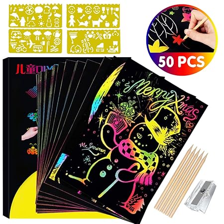 Scratch Art Fogli Da Disegno Arcobaleno Scratch Painting