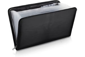 ENGPOW Legal Size Expanding File Folder Important Document Organizer Fireproof Document Bag with 13 Pockets,Color Labels,Non-Itchy Silicone Coated Portable File Wallet Large Capacity(16" x 10.6")