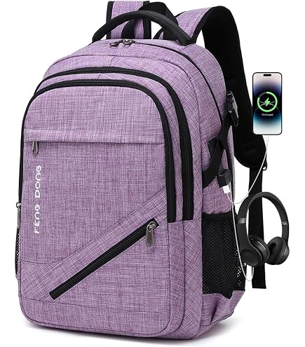 Volher 17 Inch Laptop Backpack, Business Anti Theft Slim College Backpack | Water Resistant Durable Computer Bag Gift for Women & Men Fits 15.6 Inch Laptop and Notebook