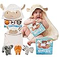 Tickle & Main Noah's Ark Baptism Gift for Boys - Ark Toy Gift for Baby Shower & Birthday - Ready-to-Give 5-Piece Bundle with Story Book, Hooded Towel & 3 Squirt Toys for Toddlers & Kids