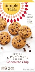 Simple Mills Crunchy Almond Flour Cookies, Chocolate Chip, 1pk, 5.5oz | Certified Gluten Free Chocolate Chip Cookies, Sweeten
