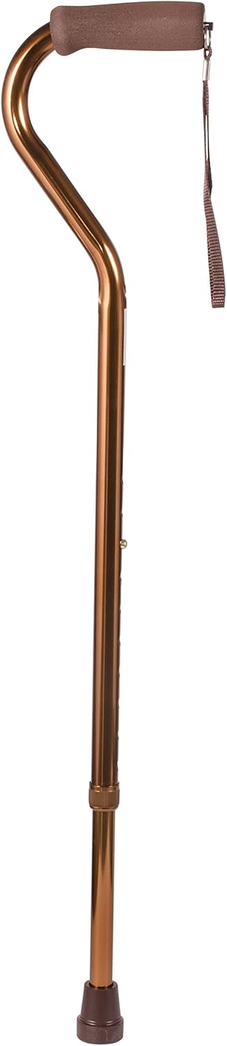 DMI Deluxe Lightweight Adjustable Walking Cane with Soft Foam Offset Hand Grip, For Men and Women, Black: Home & Kitchen