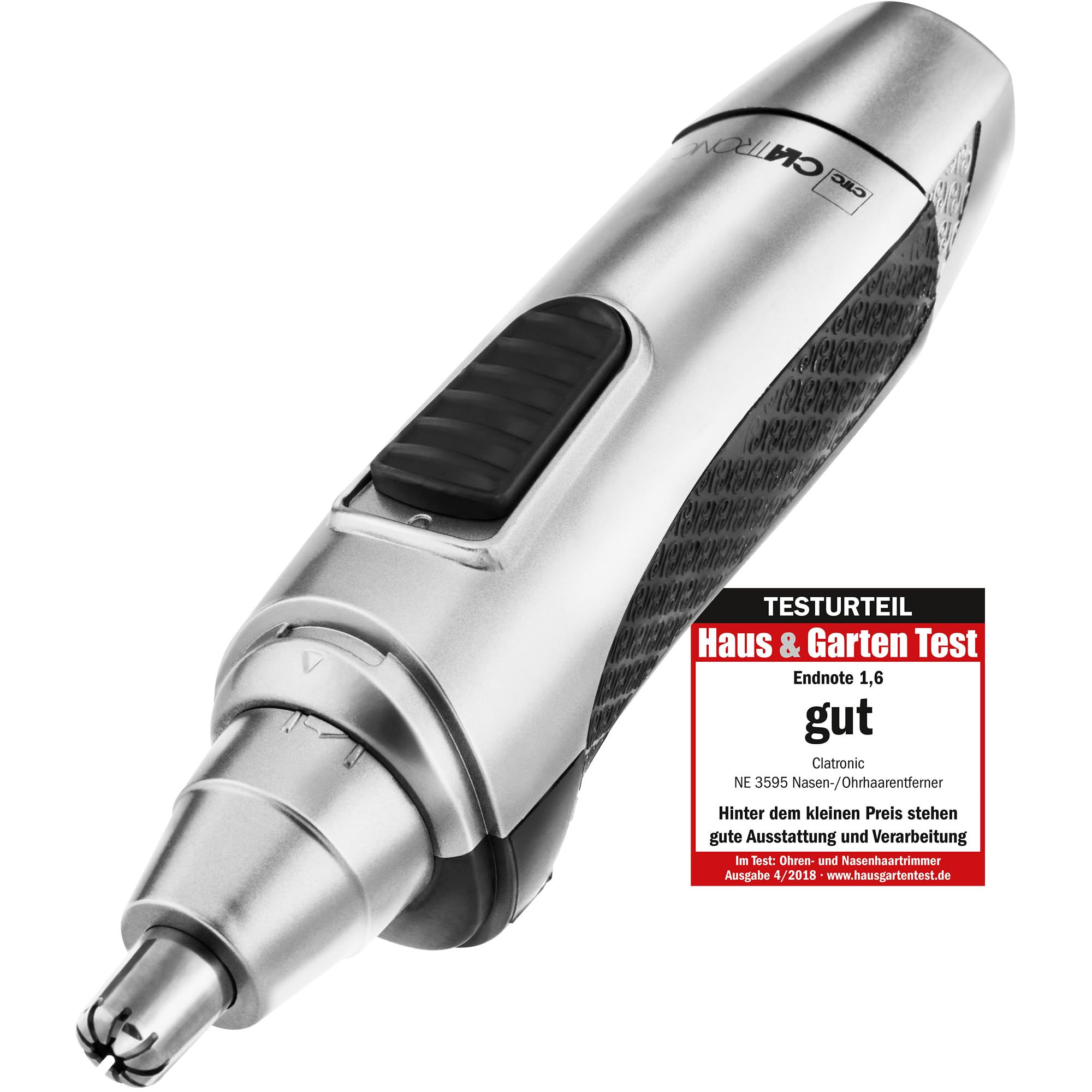 Clatronic® Nasenhaartrimmer Herren | auch für Ohrhaare | mit Licht | Soft-Touch-Gehäuse | Edelstahl-Scherkopf (abnehmbar) | Nasenhaarentferner | Nasenhaare entfernen | Nasentrimmer | NE 3595 8