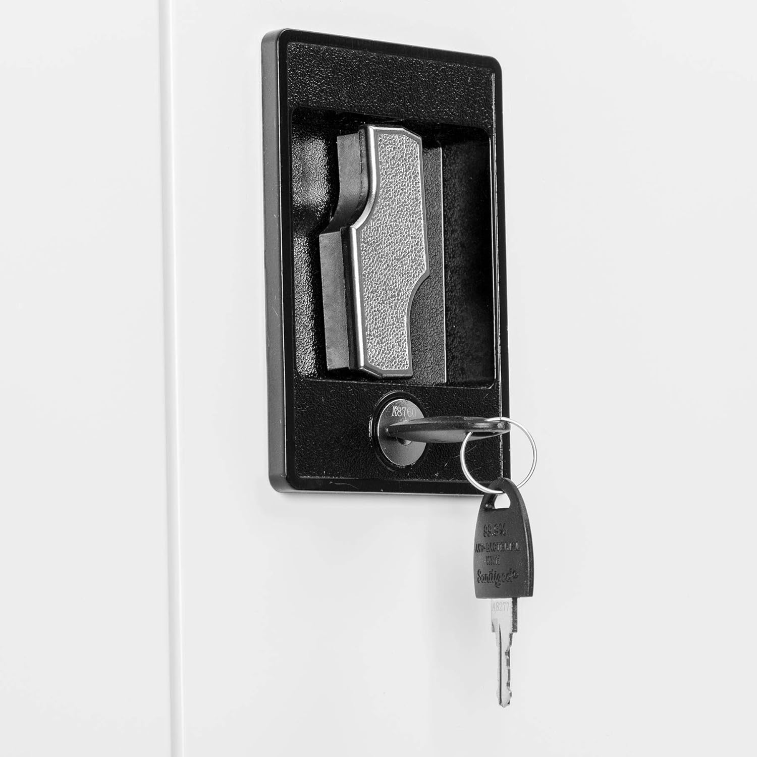 Armario de almacenamiento con cerradura de acero blanco de 2 puertas