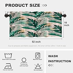 Batmerry Green Tropical Palm Leaf Valance