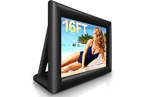 SYMMKI 16Ft Inflatable Projector Screen One Piece Inflatable Movie Screen Outdoor with Air Blower and Storage Bag - Perfect f