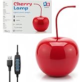 ODDBITS Cherry Lamp for Aesthetic Room Decor - Dimmable Color-Changing Mood Lighting, USB-Powered Night Light, Novelty Desk Lamp &amp; Cute Bedside for Bedroom, Living Room &amp; Teen Girl Room