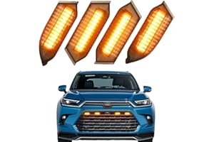 BRETREWRI Led Grille Grill Lights fit for 2024 2025 2026 Toyota Grand Highlander Xle Limited Hybrid Sport OEM Grills Light Accessories (Amber Led-4pcs)