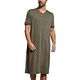 Evanhome Cotton Sleep Shirt Men V-Neck 