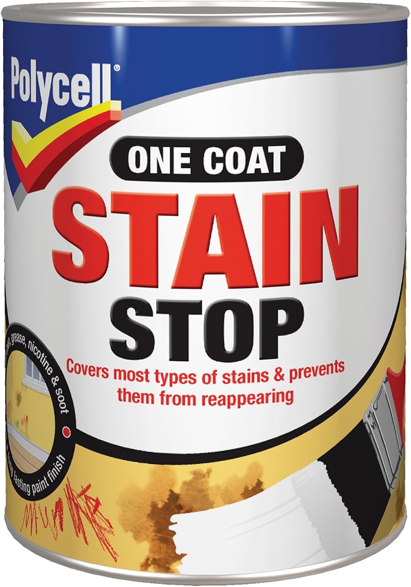 Polycell One Coat Stain Stop 1L Paint Primer Sealer Water Grease Nicotine