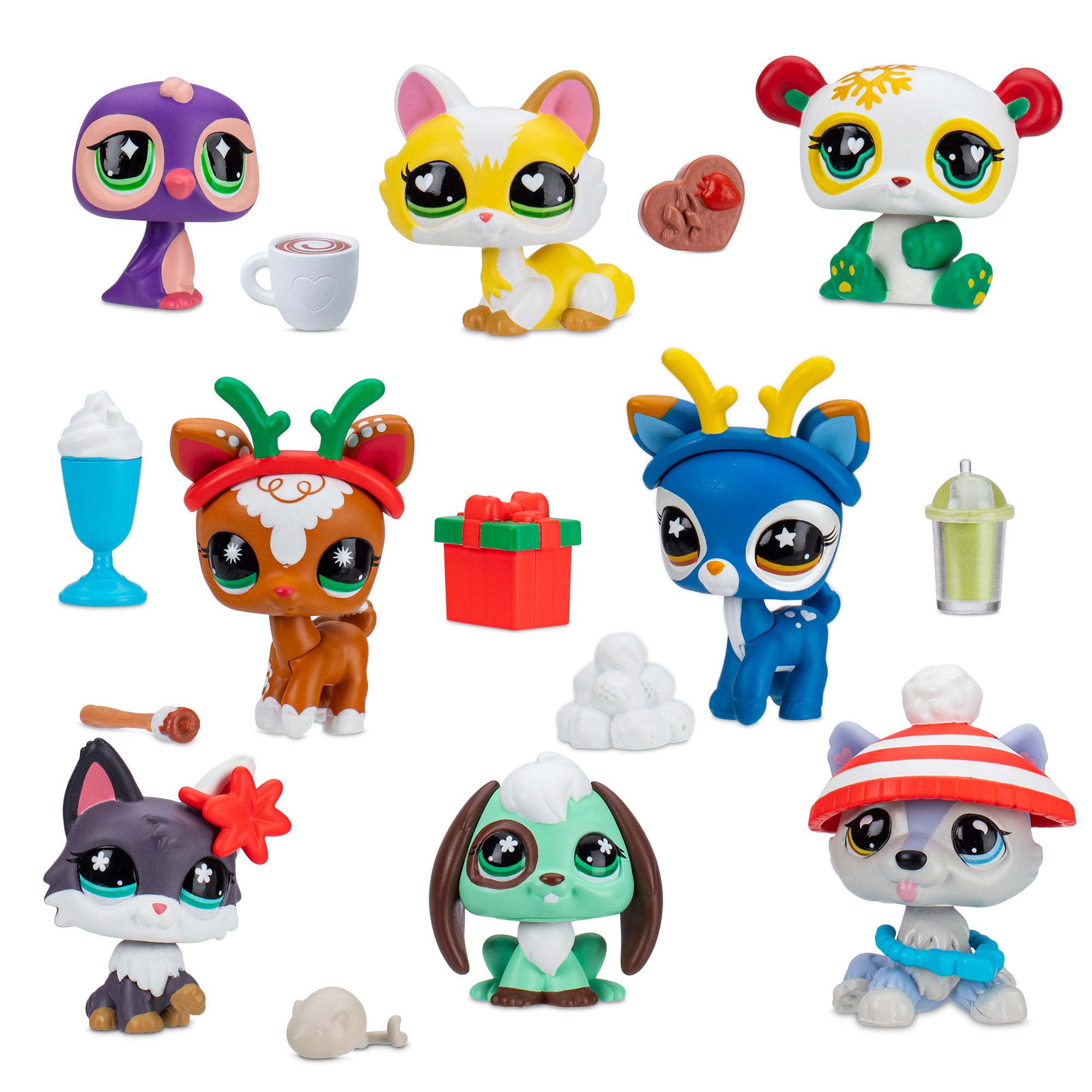 Littlest Pet Shop Deluxe Holiday Calendar - Series 4 Advent Calendar -Gen 7 Authentic LPS Bobble Head Toy Figure, Collectible Toy Animal, Ages 4+