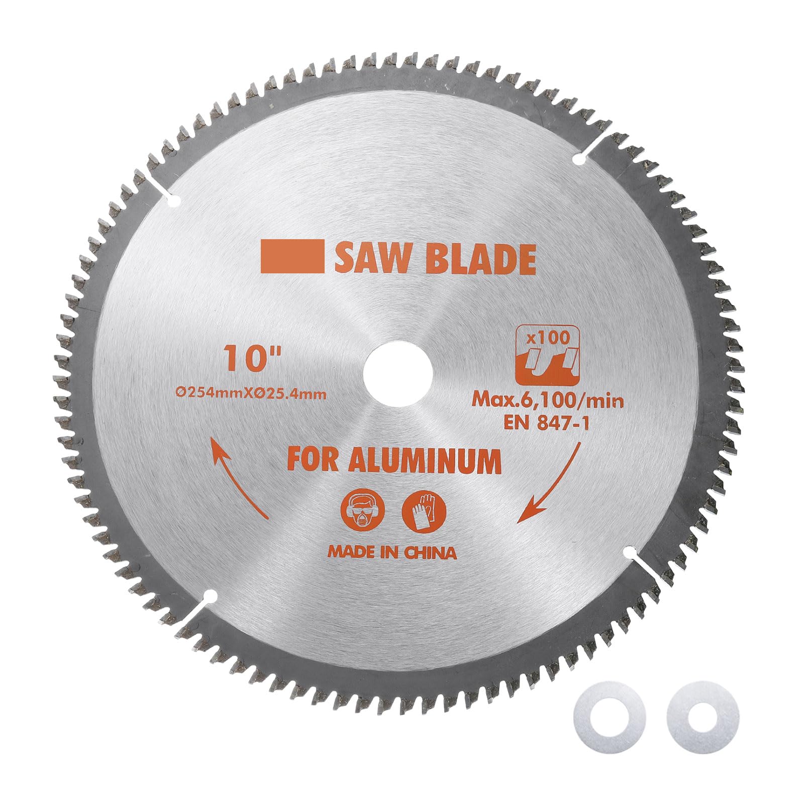 Kozelo Circular Saw Blade - [10-inch x 100 Teeth x 1-inch Arbor] Circular Cutting Blade with 1" to 1/2" Washer Adapter for Woodworking Plastic Use, 0.12-inch Kerf