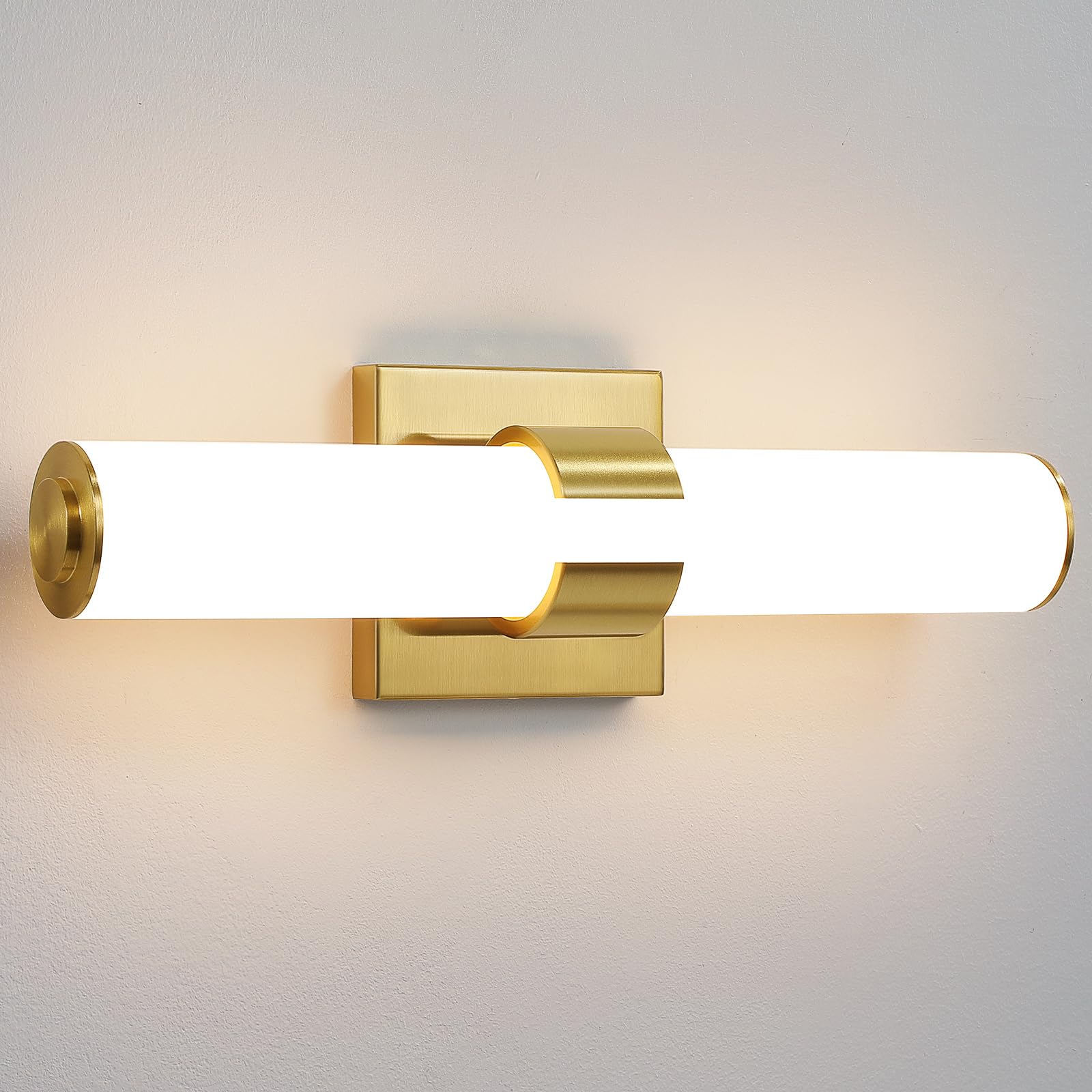 Photo 1 of AIJIASI Gold Light Fixtures - 16 Inch Modern Bathroom Vanity Light 15W LED Dimmable Sconce With Acrylic Shade, Indoor Lights Over Mirror 3000K
