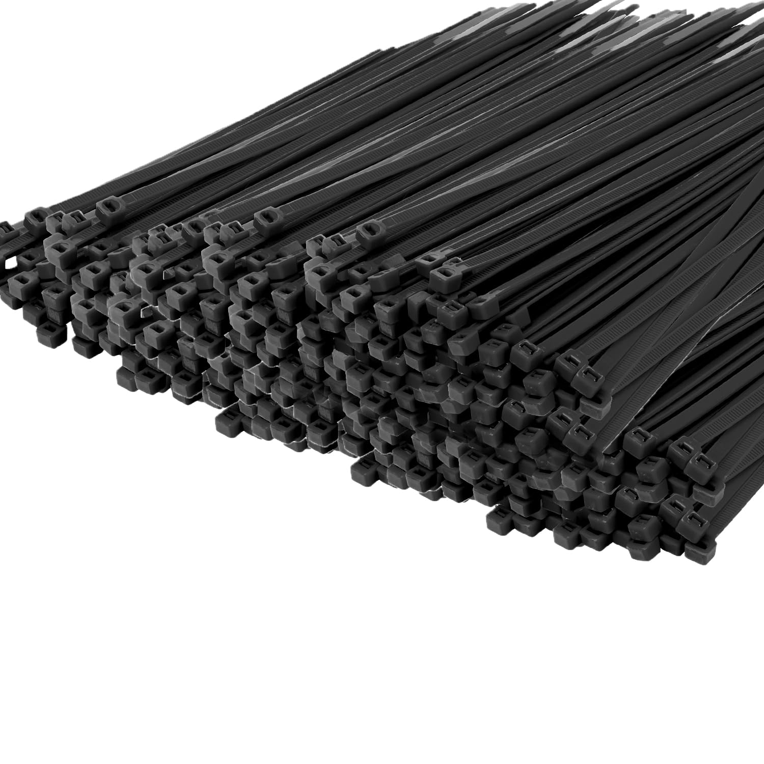 Armpow 500PCS Cable Ties 300mm x 4.8mm Nylon Zip Ties Long Heavy Duty with 50lbs Tensile Strength Plastic Tie Wraps Self-Locking Nylon Wire Ties Wraps for Office, Household and Outdoor(Black)