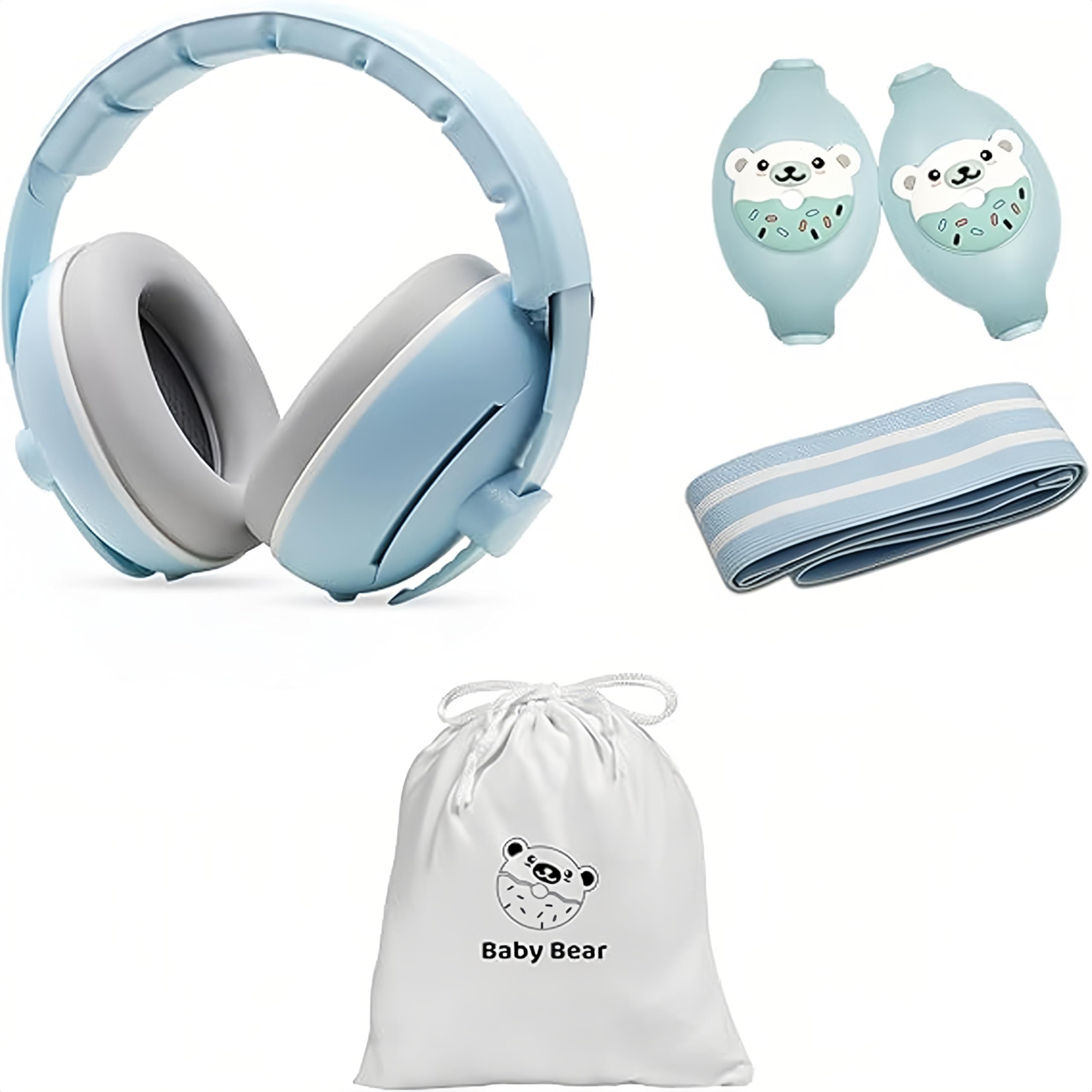 Baby Ear Defender 2-in-1 for Babies and Toddlers up to 4 Years,CE & EN71 Certified - Adjustable Noise Reduction Earmuffs,Comfortable Baby Headphones Against Hearing Damage & Improves Sleep (Blue)
