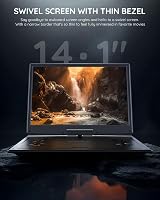 BOIFUN 16.9 Portable DVD Player 14.1 Swivel Screen 6 Hrs Battery Black view 2
