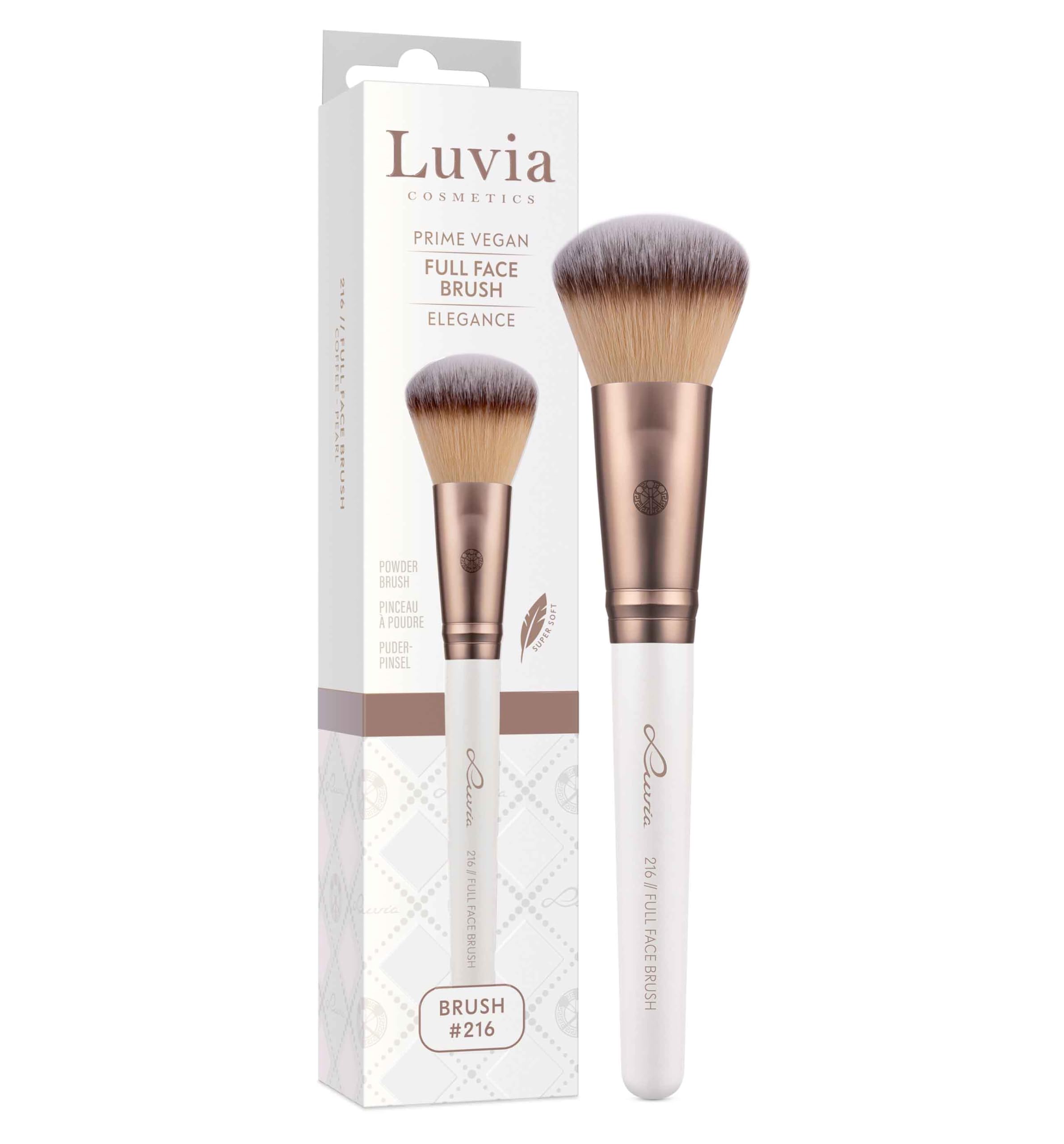 Luvia Professional Makeup Brush, Powder Make-Up Brush, Powder Brush for the Face, Bronzer, Contour, Vegan Cosmetic Brush, 216 // Full Face Brush - Elegance