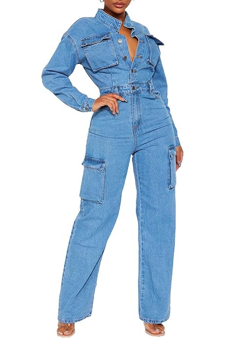 Mono Vaquero Para Mujer Overol De Mezclilla CAIYLAI Para Mujer