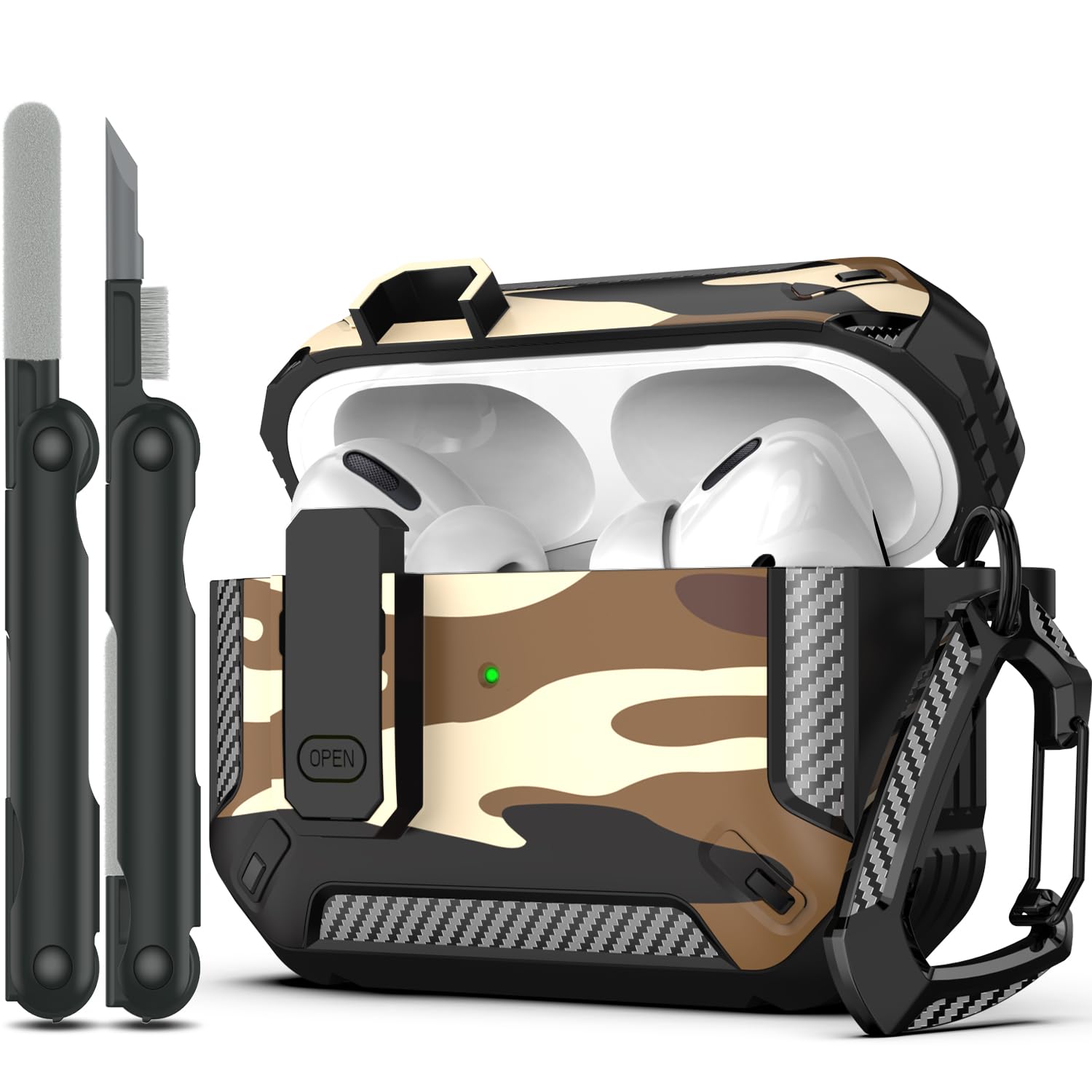 RFUNGUANGO for AirPods Pro Case Cover with Cleaner