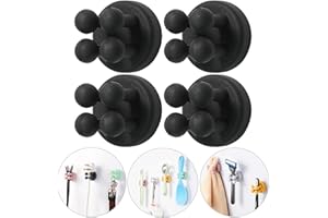 ZEZHOU Razor Holder Shaver Hook Hanger Stand - 4Pcs Silicone Toothbrush Holders for Shower Wall Mounted Self Adhesive Cute Utility Bathroom Kitchen Organizer Storage Hook for Hanging Loofah Towel Tooth Brush