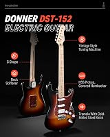 Donner DST-152S 39 inch Electric Guitar Kit HSS Coil Split Sunburst view 2