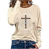 SHENHE Women's Plus Size Faith Long Sleeve Shirt Graphic Christian Inspirational Tee Top