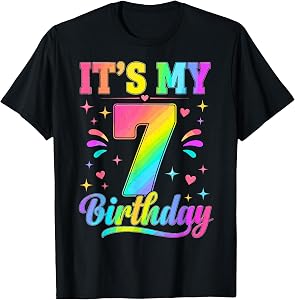 7th Birthday It's My 7 Bday Girls Boys Turning Seven Bday T-Shirt