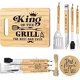 Honeydak Christmas Grilling Gifts Set for Dad Men from Daughter Son BBQ Grill Tools Set Accessories with Stainless Steel Spatula Tong Fork Brush Engraved Bamboo Cutting Board Father Birthday Gifts Box
