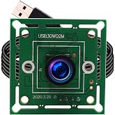 ELP VGA Super Mini USB Camera Module with 120degree Lens 480P 60fps Webcam | Wide Angle UVC USB2.0 Video Webcam OV7725 Embedded Industrial Lightburn Camera for Computer, PC, Windows, Linux, Mac, Rasp Pi