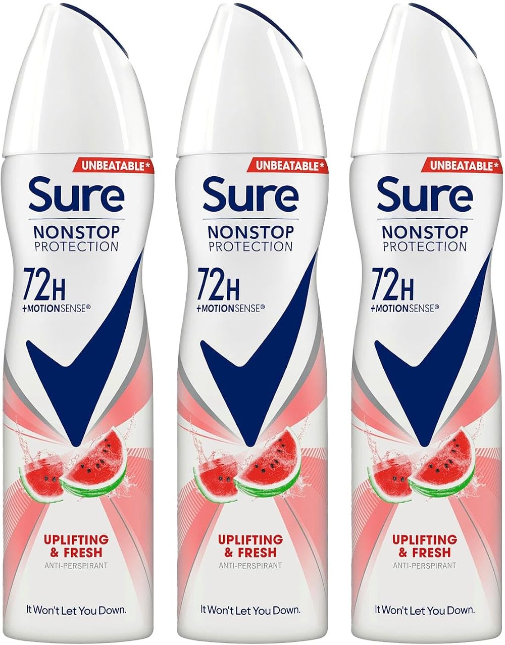 Sure Women 72H Antiperspirant Deodorant 150ml Pack of 3 Uplifting Fresh