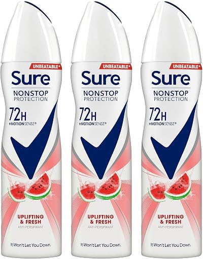 Sure Women 72H Antiperspirant Deodorant 150ml Pack of 3 Uplifting Fresh
