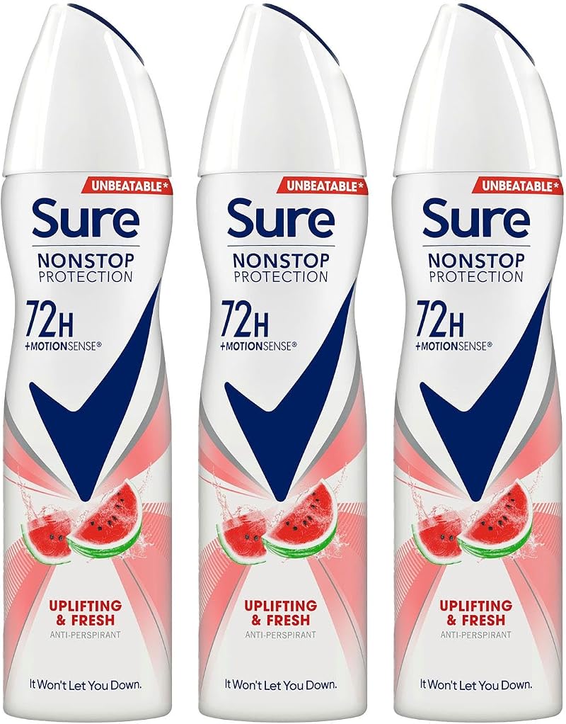 Sure Women 72H Antiperspirant Deodorant 150ml Pack of 3 Uplifting Fresh