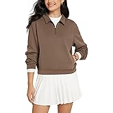 ODODOS Modal Soft Half-Zip Collared Sweatshirts for Women Long Sleeve Relaxed Pullover Top with Pockets