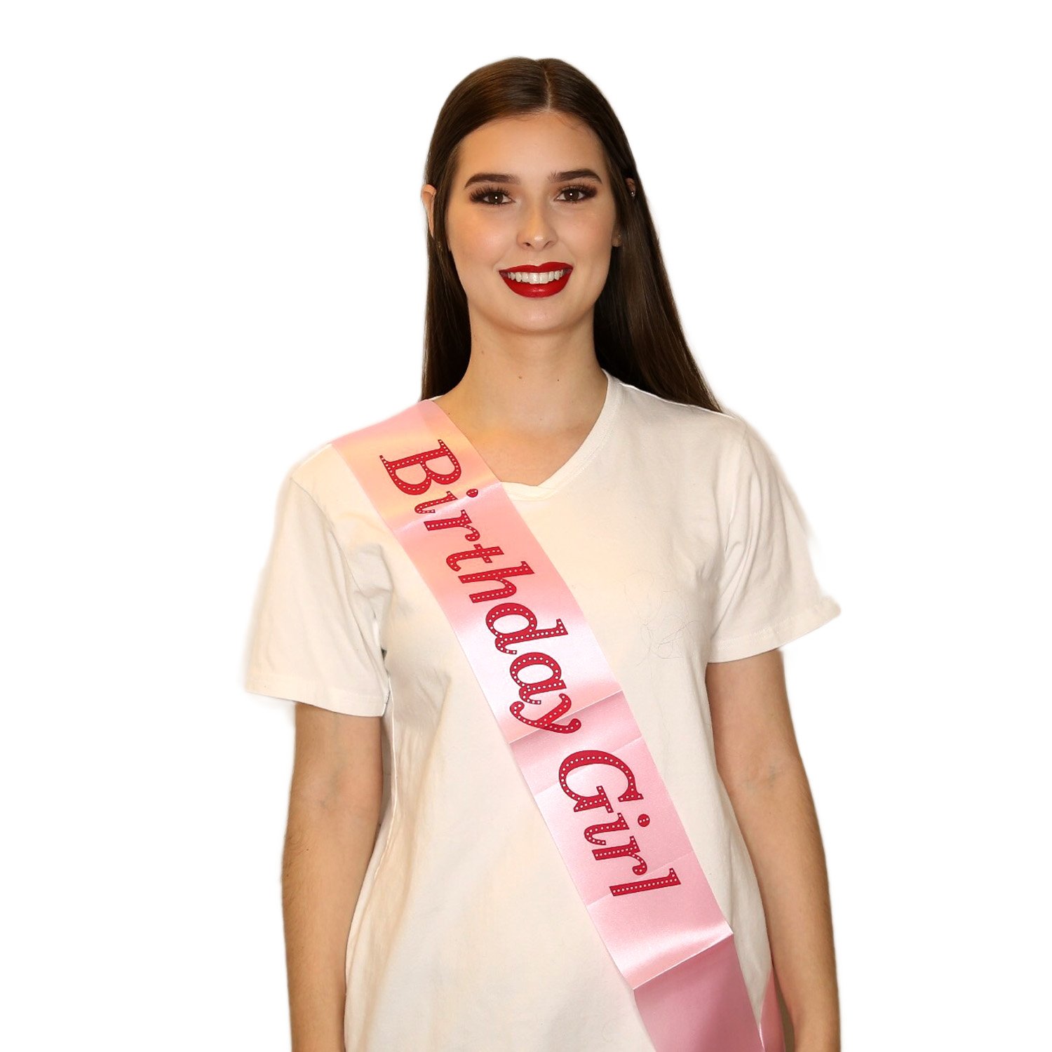 Buy Easterup Birthday Girl Sash Happy Birthday Rhinestone Hot Pink