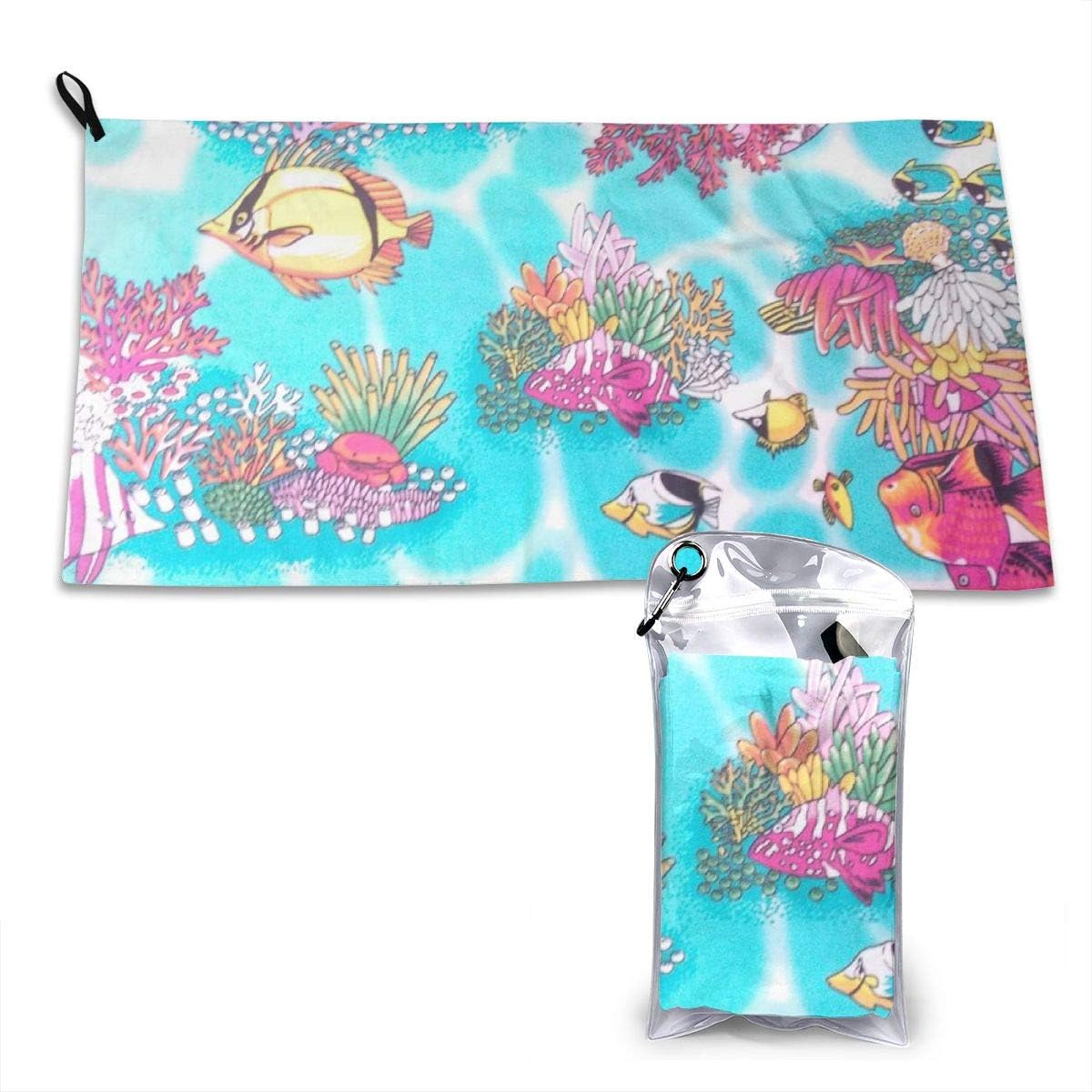 Quick Dry Microfiber Beach Towel Tropical Fish Lightweight