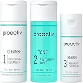 Proactiv 3 Step Acne Treatment - Benzoyl Peroxide Face Wash, Repairing Acne Spot Treatment for Face and Body, Exfoliating Toner - 30 Day Complete Acne Skin Care Kit