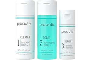 Proactiv 3 Step Acne Treatment - Benzoyl Peroxide Face Wash, Repairing Acne Spot Treatment for Face and Body, Exfoliating Toner - 30 Day Complete Acne Skin Care Kit