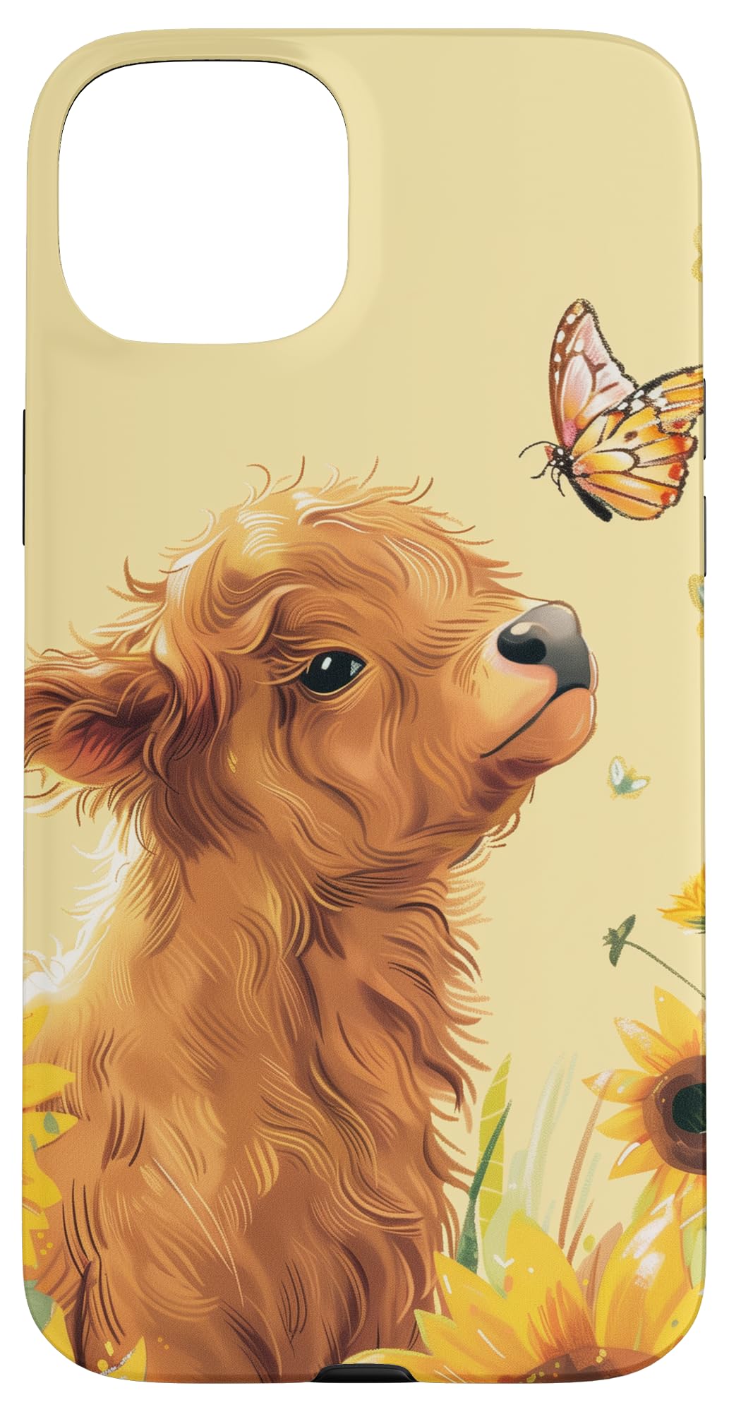 Highland Cow Butterfly Cute Animals Highland Cow Case for iPhone 15 Plus