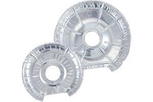 WAYTIFFER 50Pack Burner Covers for Electric Stove Disposable Aluminium Stove Burner Liners Round Foil 6 & 8 Inch Burner Bibs Keep Electric Range Stove Clean From Oil and Food